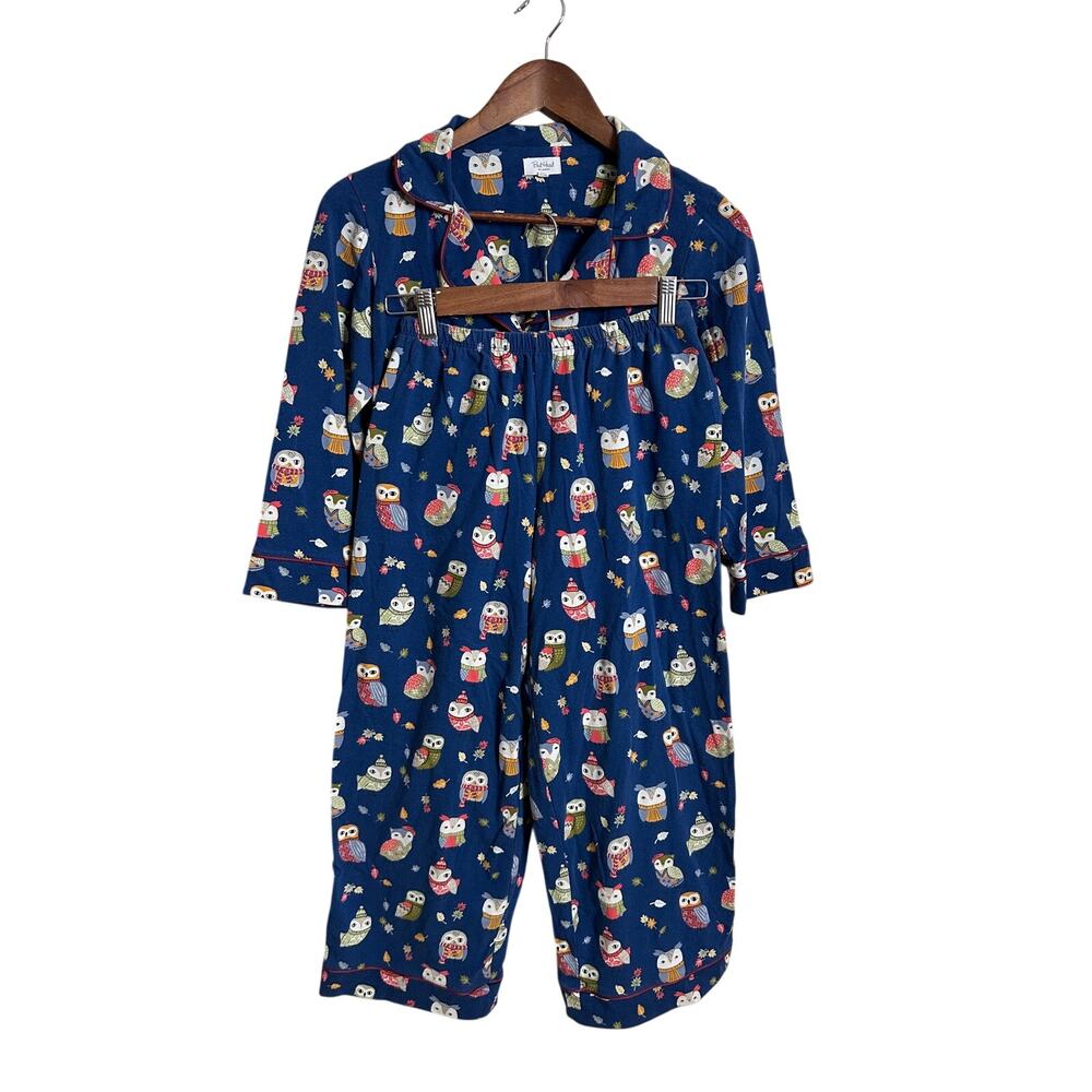 Bedhead Pajamas Autumn Owls Classic Stretch Jersey Pajama Set Womans XS